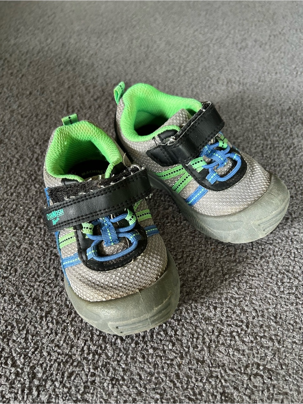 OshKosh B'gosh Gray Sneakers with Blue and Green Accents
